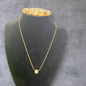 14K GP Name initials (Letter) pendant & necklace CHOOSE one from A-Z